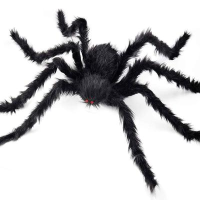 China 2021 Amazon Halloween Decorations Cloth 4.1 Feet Spider Giant Party Supplies Folding Outdoor Decoration Props for sale