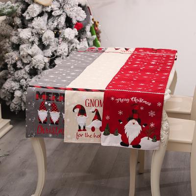 China 2021 Cloth Christmas decorations embroidery without old face Table flag snowflake tablecloth Christmas decoration eat mat tea table for sale