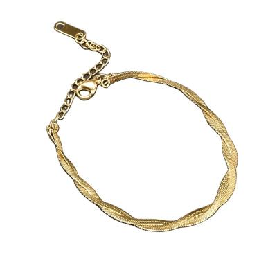 China Hyperbole Personality Contracted Fashion Restoring Ways 18K Antique Gold Plated Twist Tide Charm Jewelry Female Woman Bracelet for sale