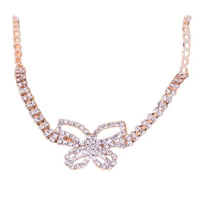 China Sexy Body Jewelry Stainless Steel Body Jewelry Double Row Full Row Diamond Butterfly Woman Fashion Body Chain for sale