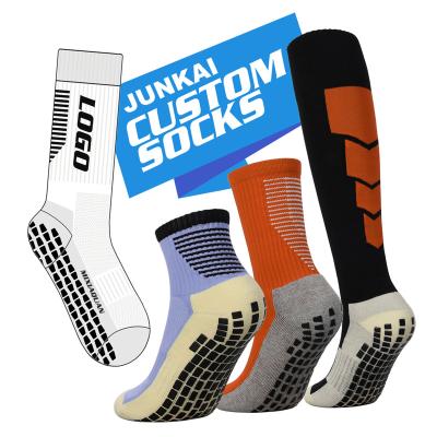 China Customized Breathable Breathable Sports Grab Soccer Socks Custom Design Logo Cotton Football Socks Sports Socks Anti Slip for sale