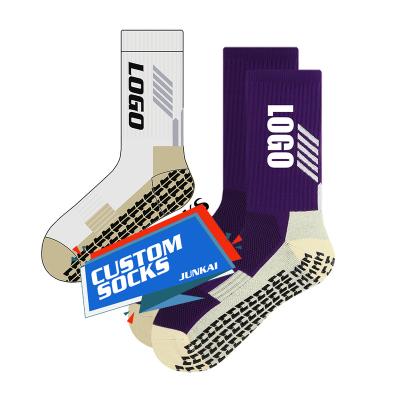 China Custom Logo Breathable Breathable Compression Soccer Socks Design Anti Slip Sports Football Grip Socks for sale