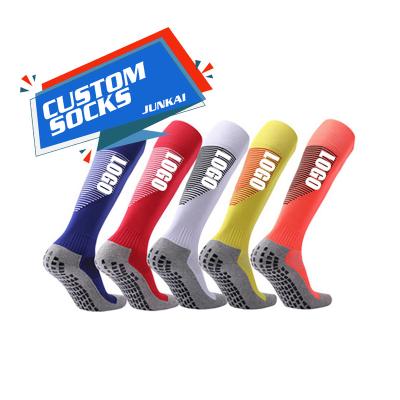 China Breathable Breathable Men Sport Knocks Anti Slip Custom Logo Soccer Grip Socks Custom Football Socks for sale