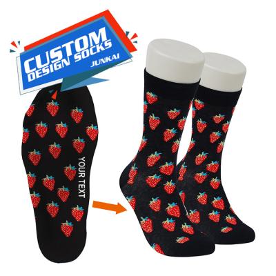 China QUICK DRY Design Custom Funny Patterned Crew Socks Cotton Crew Socks For Men for sale