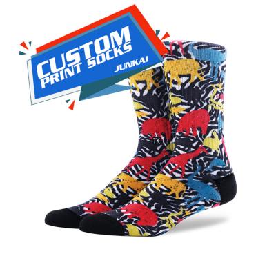 China Breathable Custom 3d Printed Socks Customs Design Logo Unisex Cotton Sublimation 3D Custom Printed Sports Socks for sale