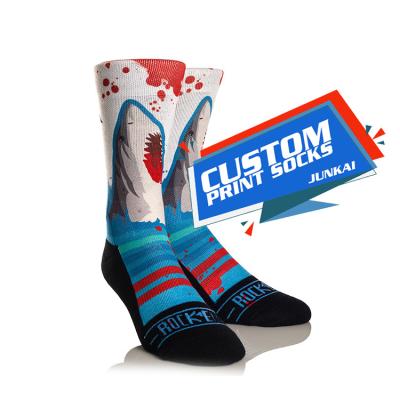 China Breathable Customized Patterns Printed Socks Custom Design Sublimation Socks In Wholesale for sale