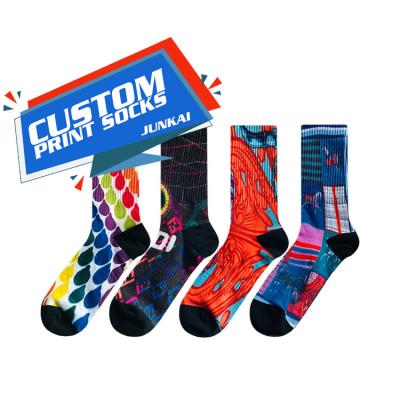 China Breathable Unisex Design Your Own Pattern Socks Personalized Custom Sublimation Printing Socks for sale