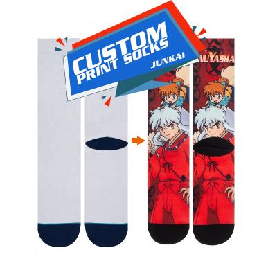 China Wholesale White Blank Custom Photo 360 Digital Printing Socks Breathable 3D Printed Sublimation Socks for sale