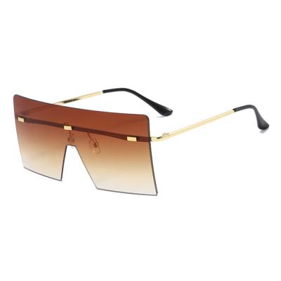 China Fashion Big Sunglasses FP9077 Private Label Progressive Brown Metal Square Sunglasses for sale