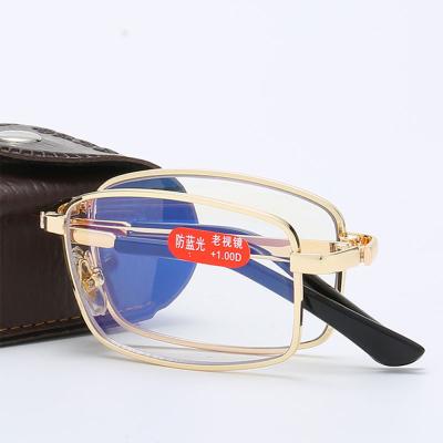 China 8048JL Portable Folding Metal Pocket Reading Glasses Retractable With Case for sale