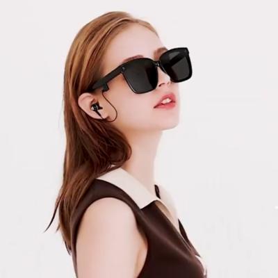 China Mp3 sunglasses 003 2021 OEM pcs all black mp3 music smart sunglasses for men for sale