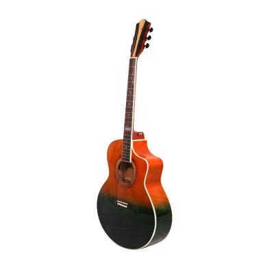 China High Quality Basswood High Gloss 40inch Guitars Color Acoustic Guitar for sale