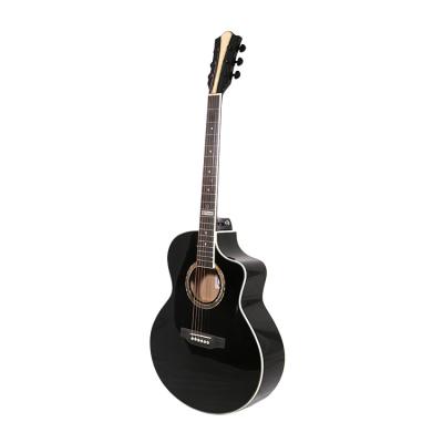 China New 40 Inch Cutaway Acoustic High Gloss Basswood Guitar Musical Instrument Wooden Acoustic Guitar for sale