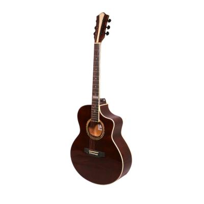 China High Quality Cutaway Basswood Acoustic Electric Guitar Cutaway 40 Inch Professional Acoustic Guitar for sale