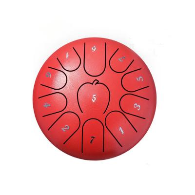 China Beginner 6 Inches Percussion Steel Tongue Drum - 11 Note Red Blue Yellow Instrument For Gifts for sale