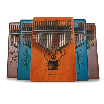 China Music Playing Hebikuo KLB22 17 Keys Logo Customization Kalimba Musical Instrument Set Colorful Kalimba for sale