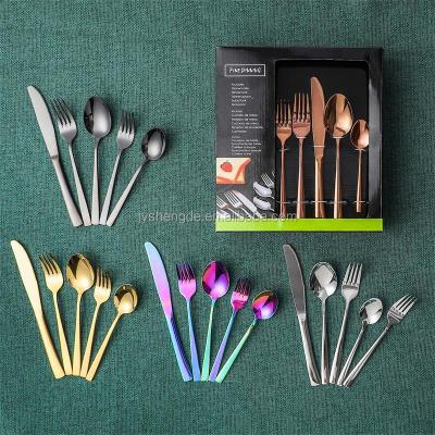 China Stainless steel cubiertos 2021 hot viable juego sellings cubiertos de acero 304 de Negros Amazone set dorados for sale