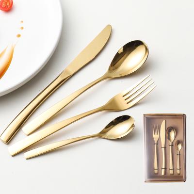 China Jieyang viable shengde hot seller besteck cubiertos cutlery kitchen wholesale flatware 16pcs sets gold cheap cutlery en stainless steel for sale