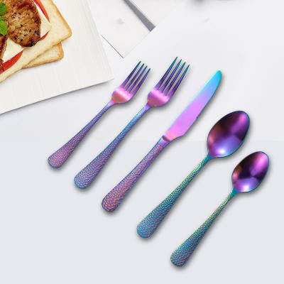 China Viable Modern Colorful Cutlery Set Jieyang Flatware Set Fork Knife and Spoon Stainless Steel Cutlery Viable Supplier for sale