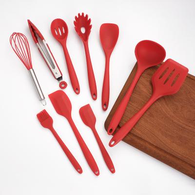 China 10pcs Durable Silicone Kitchen Utensils Durable Silicone Kitchen Tools Cook Set For Home Kitchen Cooking for sale