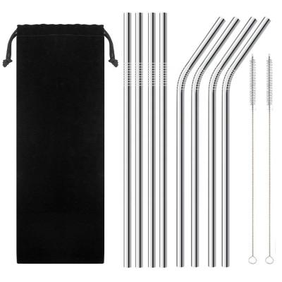 China Viable Viable Gift Box Bag Pouch With Logo Party Restaurant Reusable Stainless Steel Drinking Straw For Bar Family Wedding for sale