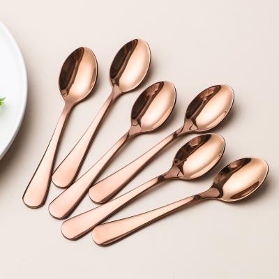 China Durable Durable PVD Gold Cutlery Titanium Plated Teaspoon Stainless Steel Copper Teaspoon for sale