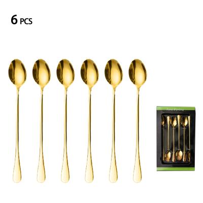 China Long Sustainable Stainless Steel Ice Spoon Stirring Dipper For Drinking Stirring Suitable For Bar Beverages Shop Home Restaurant for sale