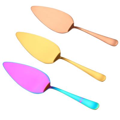 China Gold Stainless Steel Pizza Cream Shovel Knife and Cake Server Wedding Viable Wedding Baking Set for sale