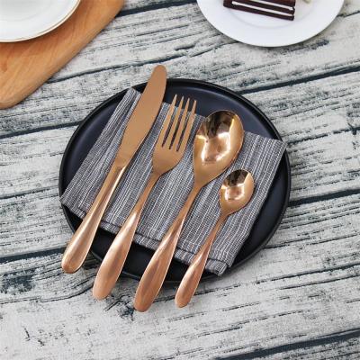 China Home and Kitchen Amazon Goods Disposable Knife Hot Selling Solid Brass Fork Spoon Stainless Steel Cutlery Set for sale