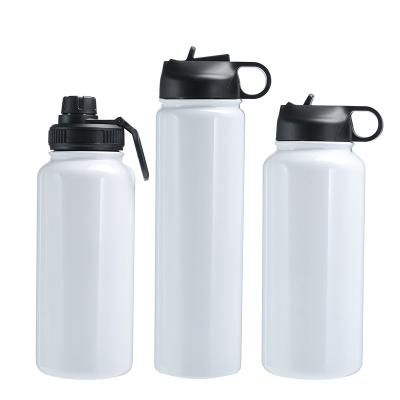 China CLASSIC BPA Free Sports Cycling Soft Water Bottle Flask Water Bottle With Straw Lid Straw Running Stainless Steel Water Bottle With Bite for sale