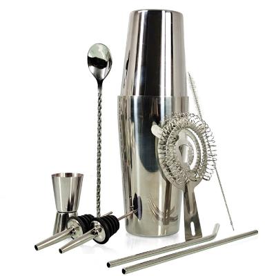 China 304 Stainless Steel Professional Bars Machine Integrated Bartender Strainer for Martini Kit Cocktail Shaker Bar Set for sale