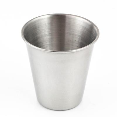 China Mini Spirit Size Stainless Steel Beer Mug Single Wall Shot Glass With Leather And Portable Wine Water Mug Cup Stainless Steel Shot Glass for sale