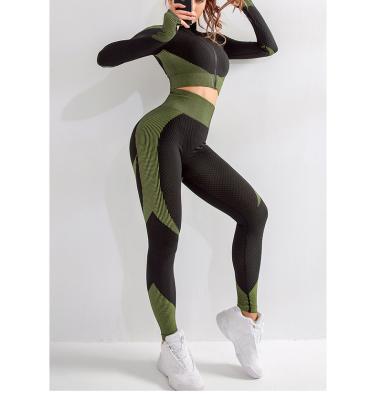 China Breathable ladies top quality custom printed crac! crack! butt womens leggings sport yoga set for sale