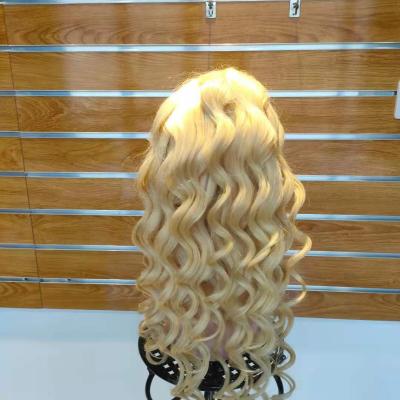 China Loose Wave Wig Human Hair Color Density Wig 100% Virgin Brazilian Human Weave Unprocessed Blonde Silky Straight Blonde #613 for sale