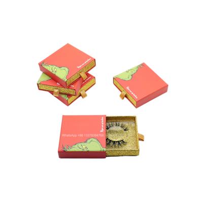 China Grinch Christmas Theme Square Natural Cute Long Eyelashes Packaging Box Wholesale Mink Lashes With Customization Custom Lashbox Packaging for sale