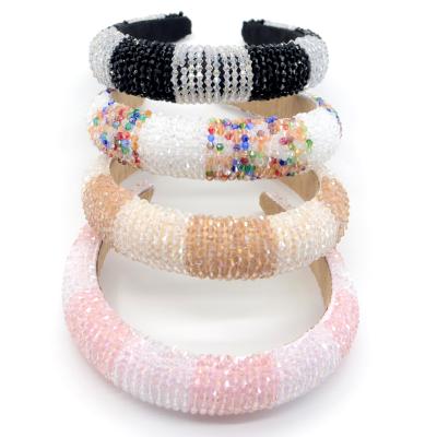 China Women's hair clips unite the European and American baroque part of the popular Diamond Hair Band Women's large version of European and American headband color for sale