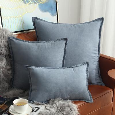 China 45X45CM Massage Comfortable Pure Color Cushion Covers Lotus Leaf Edge Cushion Cover for sale