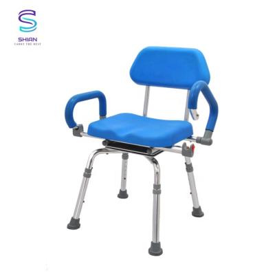 China Anti-slip aluminum alloy medical elderly shower chair with back L50.0 x W23.5 x H40.0 cm for sale