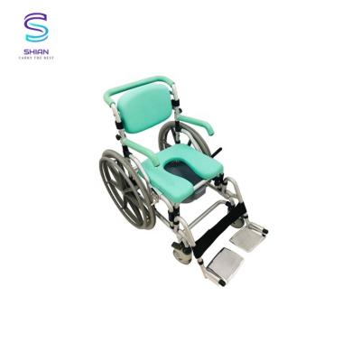 China Other health care supply aluminum medica shower commode chair with wheelchair L60.91 X W45.15 x H68.79 cm for sale