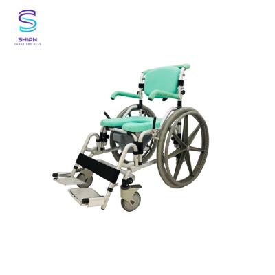 China Aluminum Medical Stool L60.91 X W45.15 X H68.79 cm Commode Chair Bath And Shower for sale