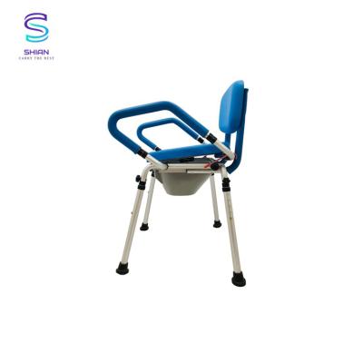 China Adjustable Height Shower Commode Chair With Bedpan SF5086L-BL for sale