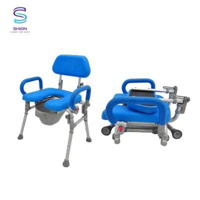 China Shower Commode Chair For Disabled Shower L59.7 X W30.61 X H52.42 cm for sale