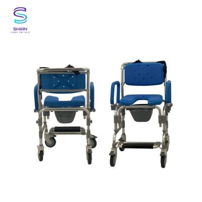 China Comfy shower commode chair with padded backrest 95.15x28.18x53.03 cm for sale