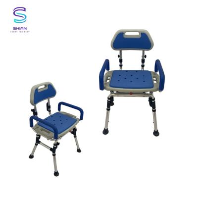 China Bathroom Plastic Top Shower Chair With Back Arms 56.7x55.5x49.7cm for sale