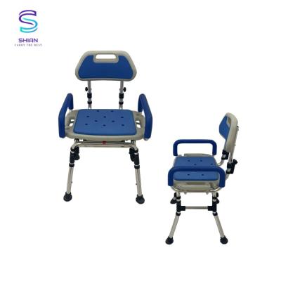 China Classic size adjustable shower chair with backrest 56.7x55.5x49.7 cm for sale