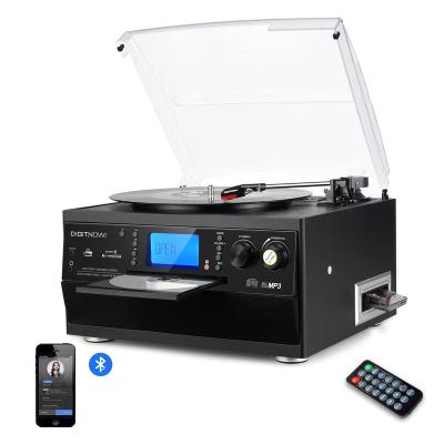 China Record Player Turntable with Stereo Speaker BT Turntable with Stereo Speaker, LP Vinyl to MP3 Converter with CD, Cassette, Radio, Aux. inside and USB/SD P.J. for sale