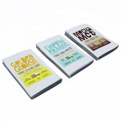 China Different Flavors Recyclable Matte Surface Chocolate Bar Packaging Three Side Seal Aluminum Foil Bag for sale