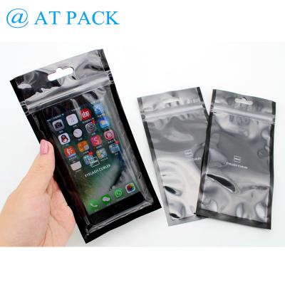 China Custom Printed Barrier Cell Phone Case Plastic Bag With Zip Lock for sale