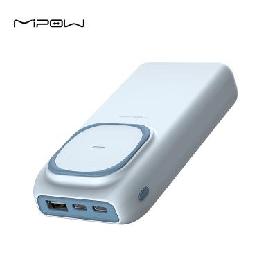 China MIPOW USB C Capsule Power Bank Built In Cable Power Bank Phone Power Bank 20000mAh Wireless Charger Premium Quality 2USB Port for sale