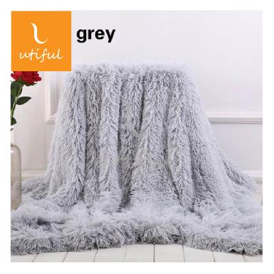 China PASSIONATE Super Soft Long Pile Solid PV Fleece Blanket With Mink Fleece Blanket for sale